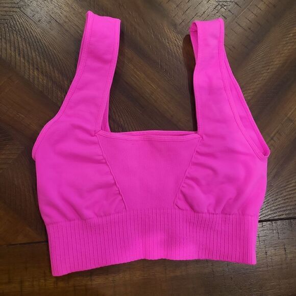 *READ LISTING*Free People Good Karma Square Neck Bra Pink M/L - Picture 4 of 6